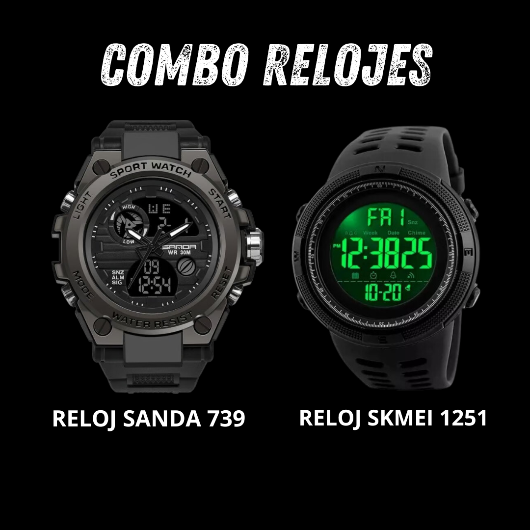 COMBO SANDA 739 Y SKMEI 1251 - 1