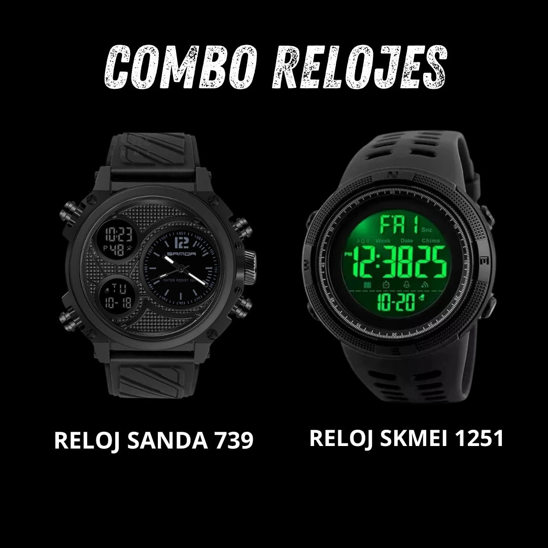 COMBO SANDA 3002 Y SKMEI 1251