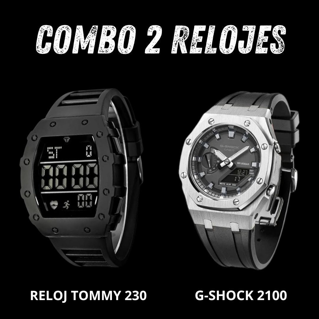 COMBO RELOJES TOMMY 230 Y G-SHOCK 2100